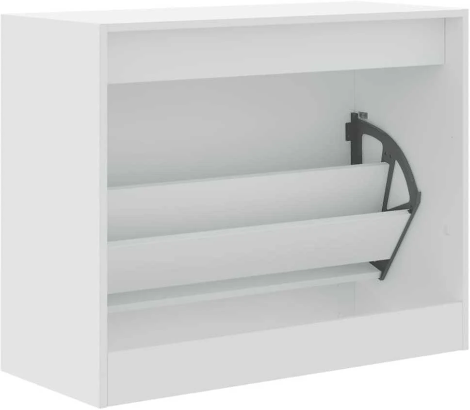 Spintelė batams, baltos spalvos, 80x34x63cm, apdirbta mediena