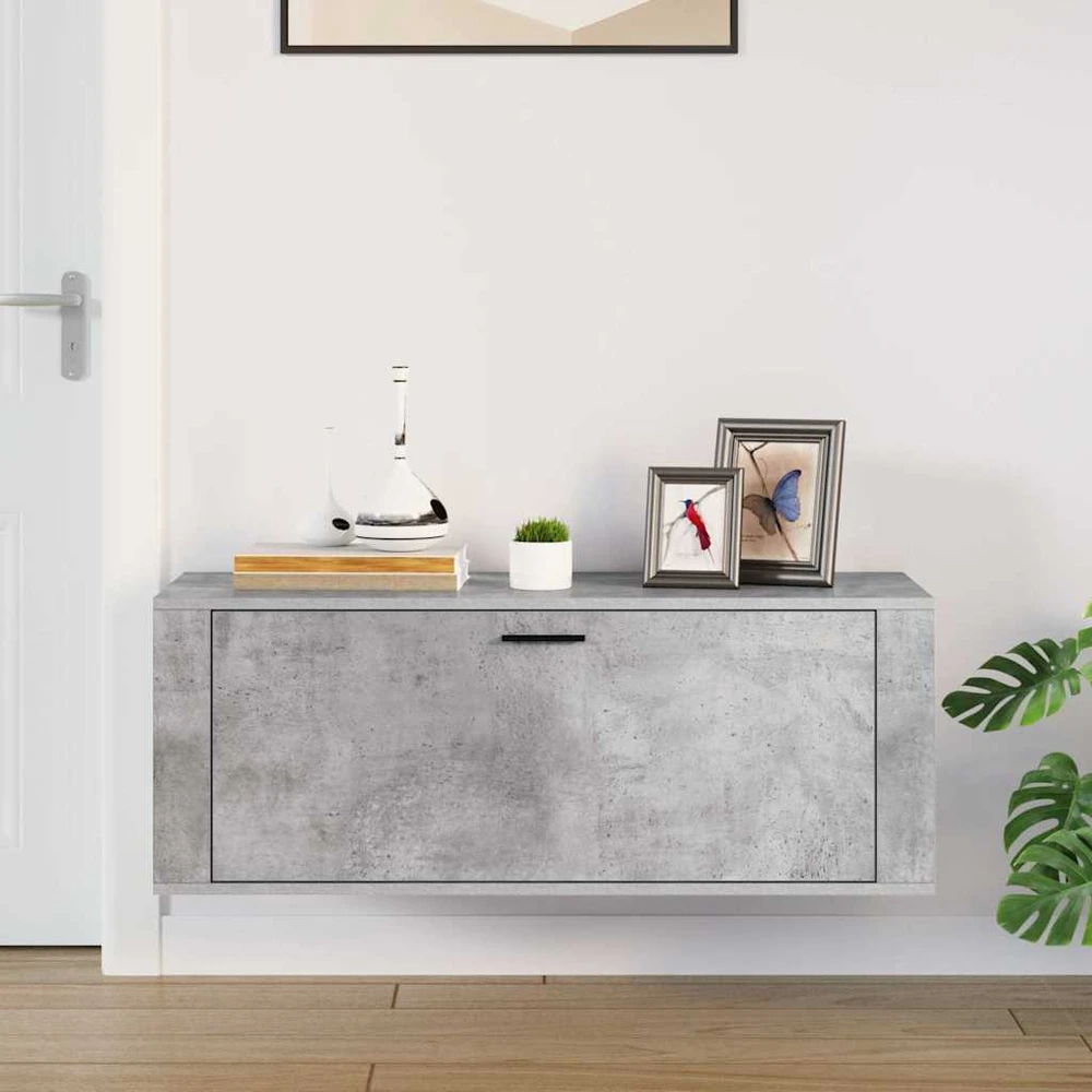 Spintelė batams, betono pilka, 100x35x38cm, apdirbta mediena