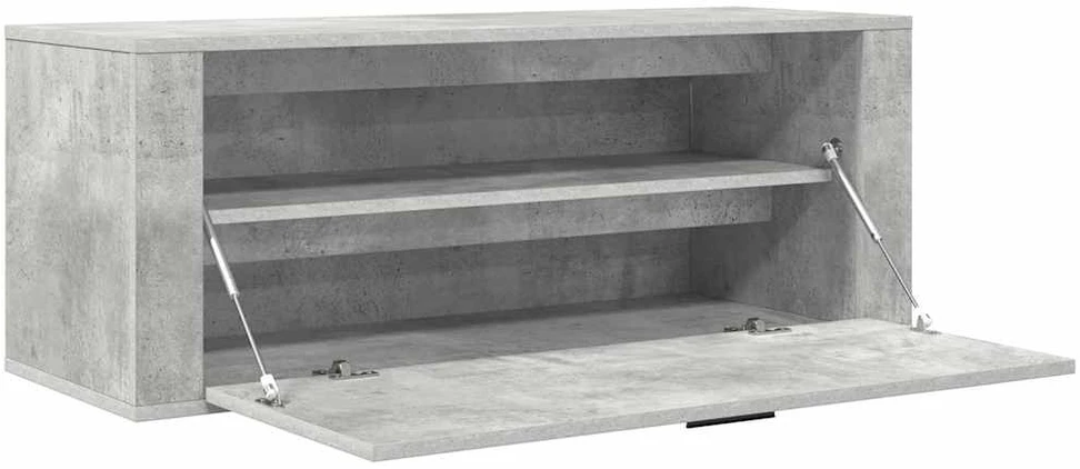 Spintelė batams, betono pilka, 100x35x38cm, apdirbta mediena