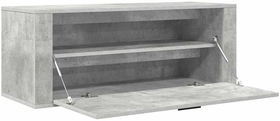 Spintelė batams, betono pilka, 100x35x38cm, apdirbta mediena