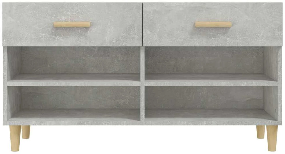 Spintelė batams, betono pilka, 102x35x55cm, apdirbta mediena