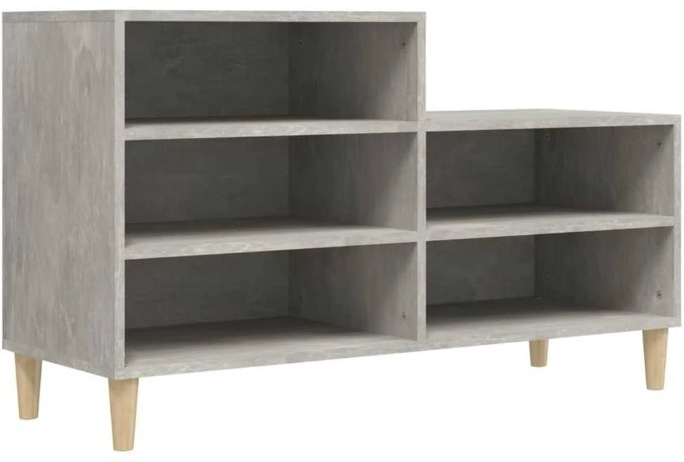 Spintelė batams, betono pilka, 102x36x60cm, apdirbta mediena