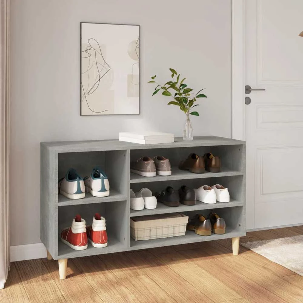 Spintelė batams, betono pilka, 102x36x60cm, apdirbta mediena