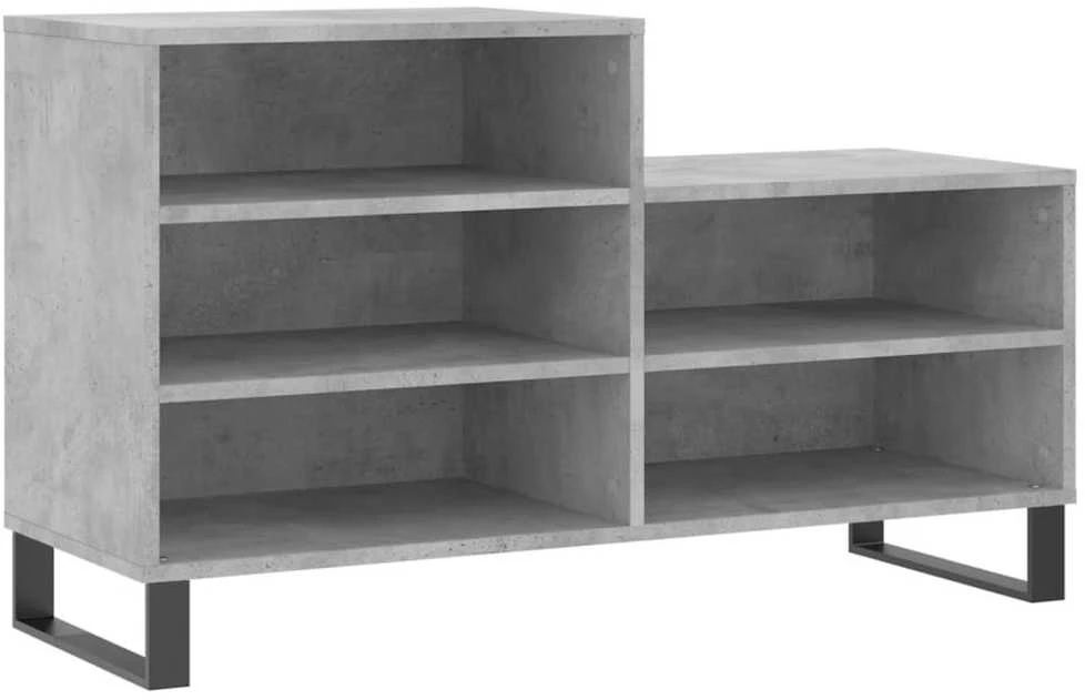 Spintelė batams, betono pilka, 102x36x60cm, apdirbta mediena
