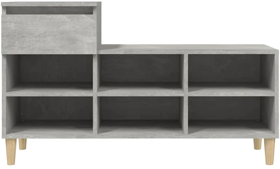 Spintelė batams, betono pilka, 102x36x60cm, apdirbta mediena