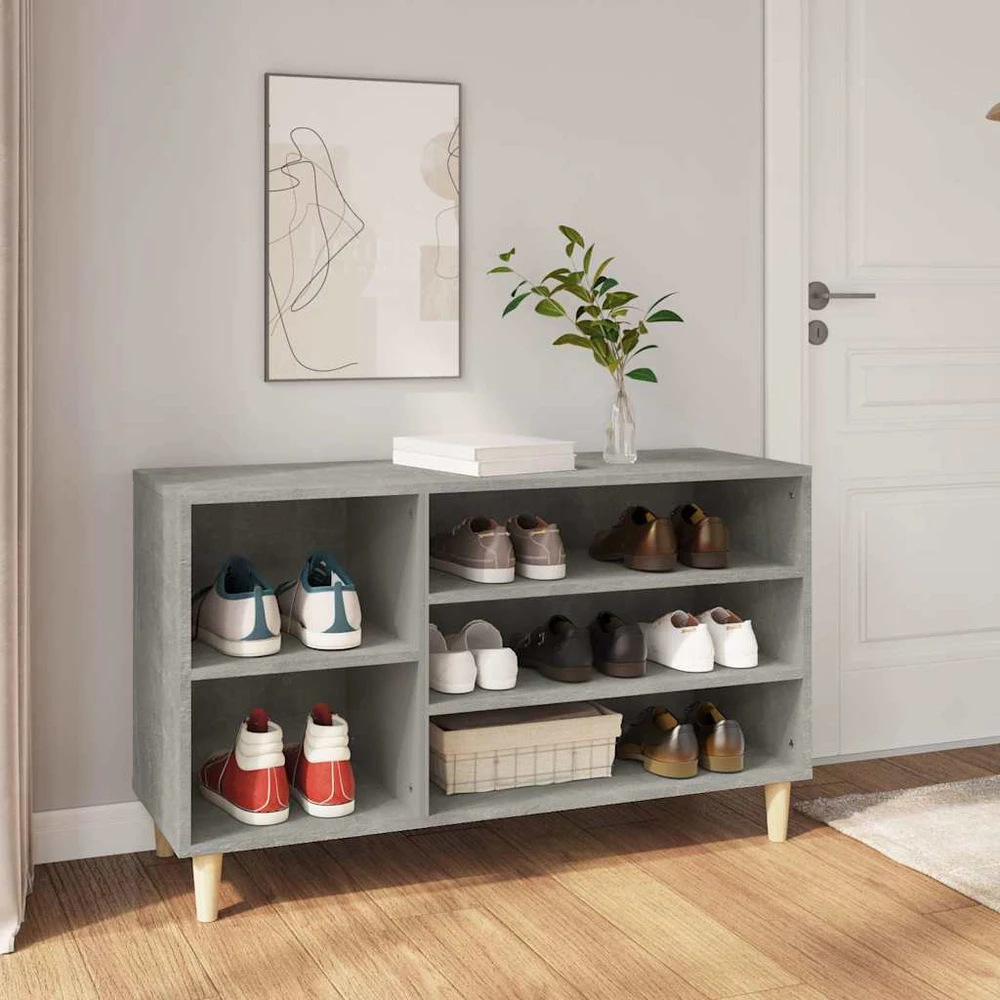 Spintelė batams, betono pilka, 102x36x60cm, apdirbta mediena