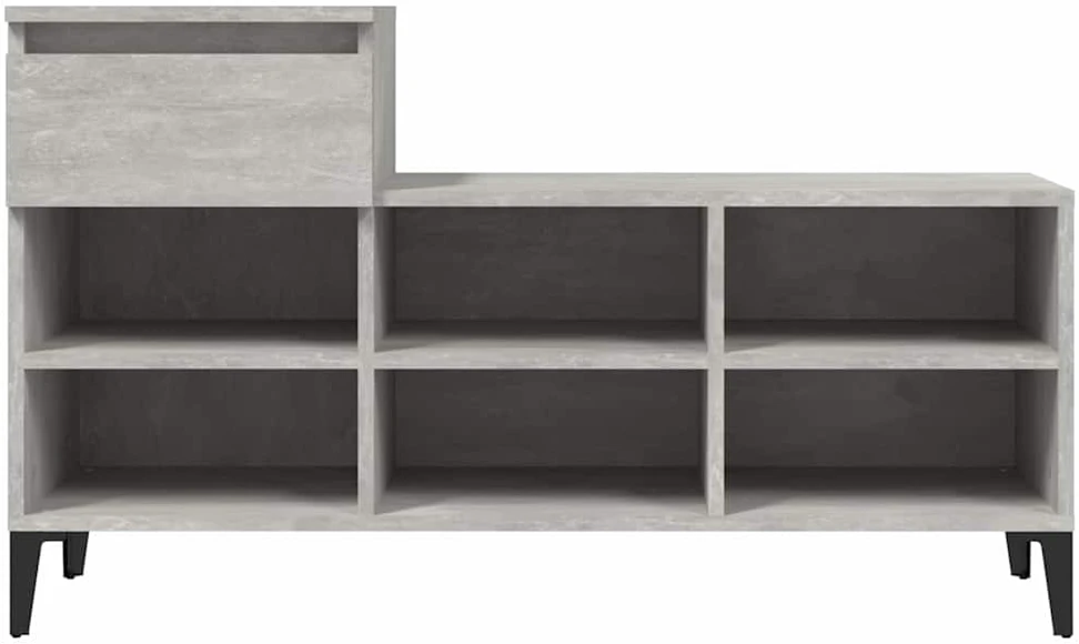 Spintelė batams, betono pilka, 102x36x60cm, apdirbta mediena