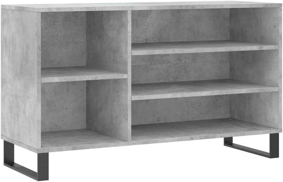 Spintelė batams, betono pilka, 102x36x60cm, apdirbta mediena