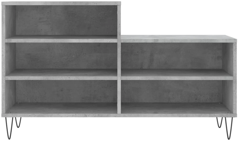 Spintelė batams, betono pilka, 102x36x60cm, apdirbta mediena