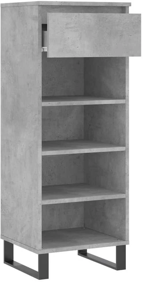 Spintelė batams, betono pilka, 40x36x105cm, apdirbta mediena
