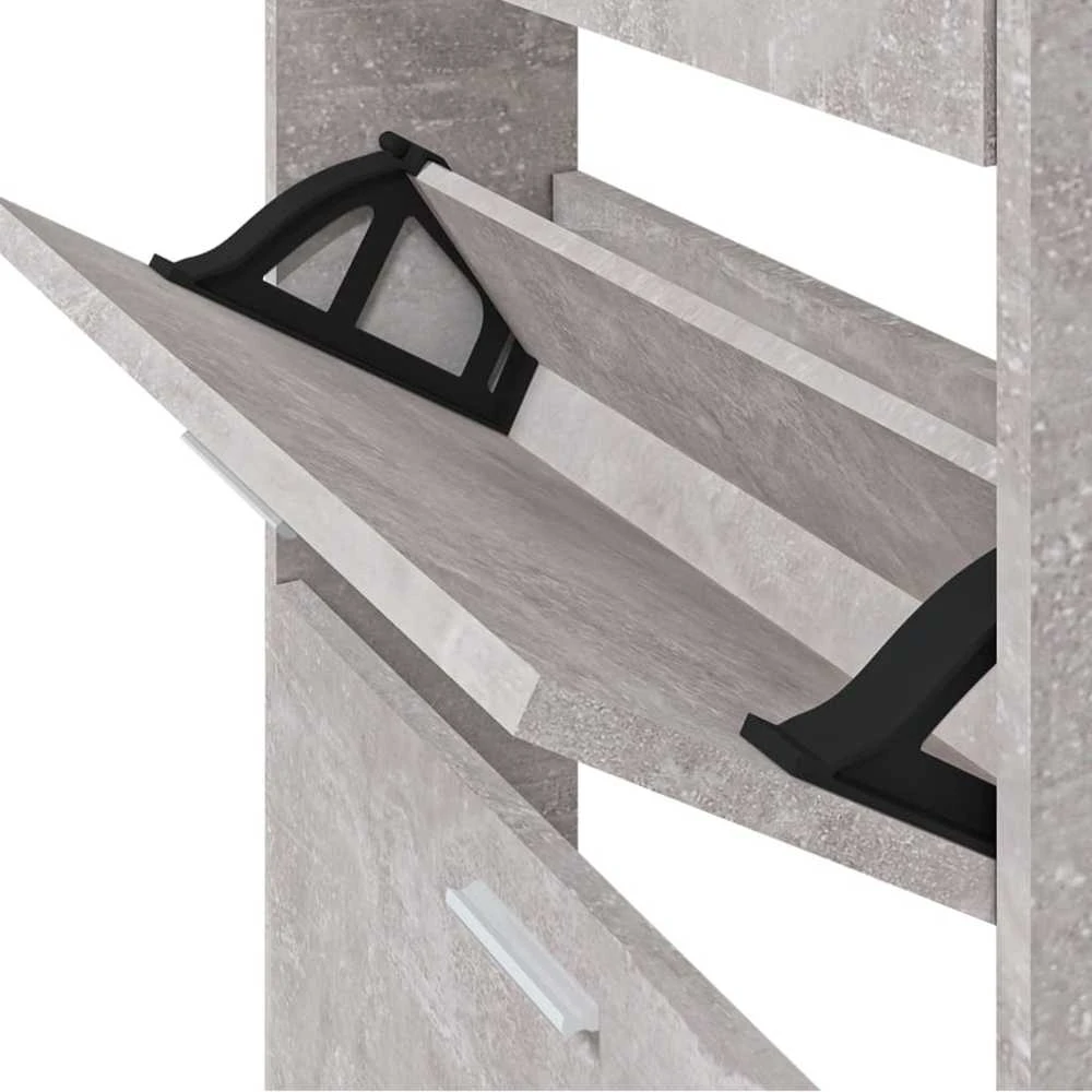 Spintelė batams, betono pilka, 59x17x108cm, apdirbta mediena