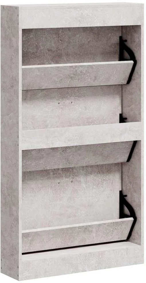 Spintelė batams, betono pilka, 59x17x108cm, apdirbta mediena