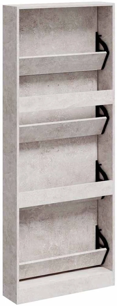 Spintelė batams, betono pilka, 59x17x150cm, apdirbta mediena