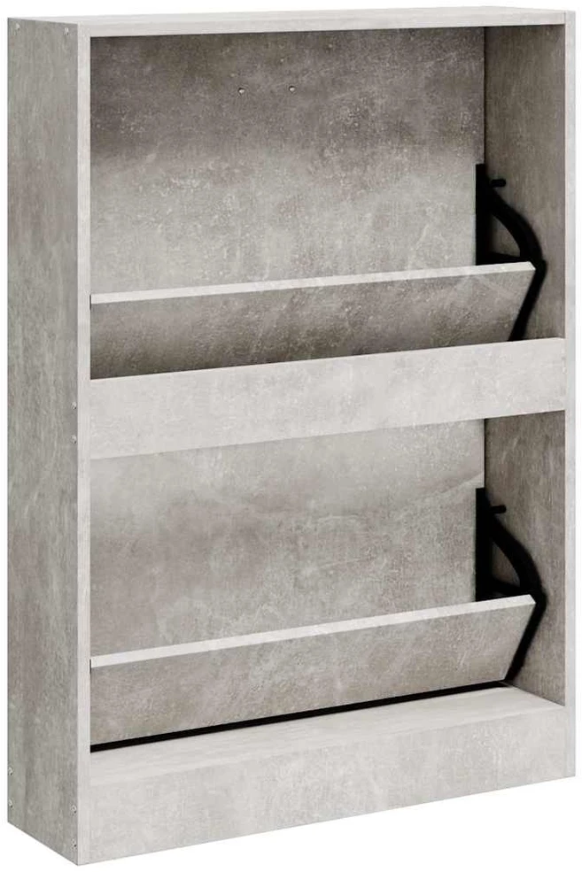 Spintelė batams, betono pilka, 59x17x81cm, apdirbta mediena