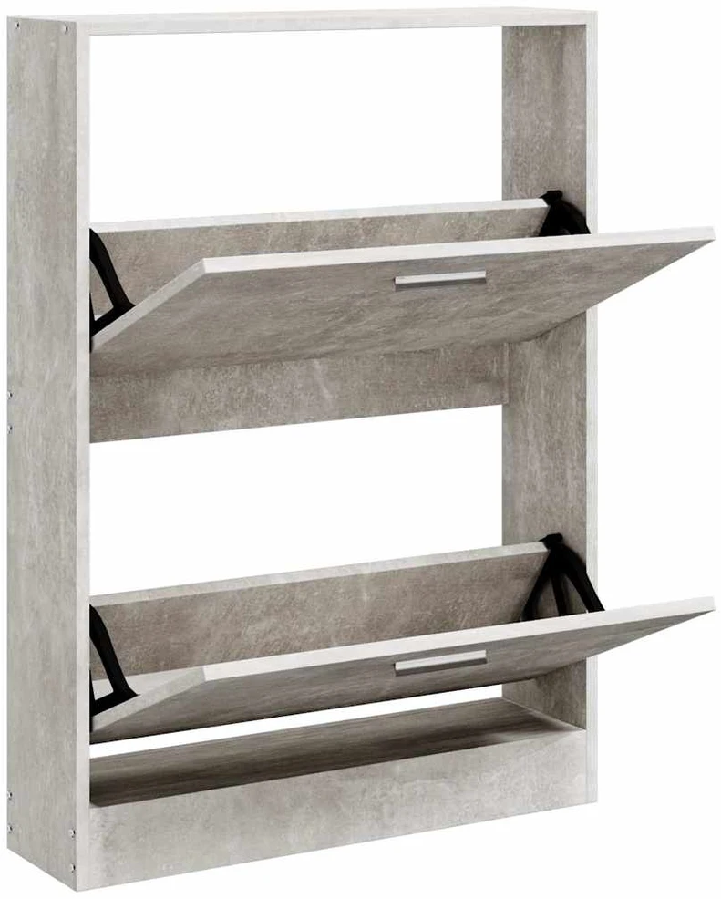 Spintelė batams, betono pilka, 59x17x81cm, apdirbta mediena