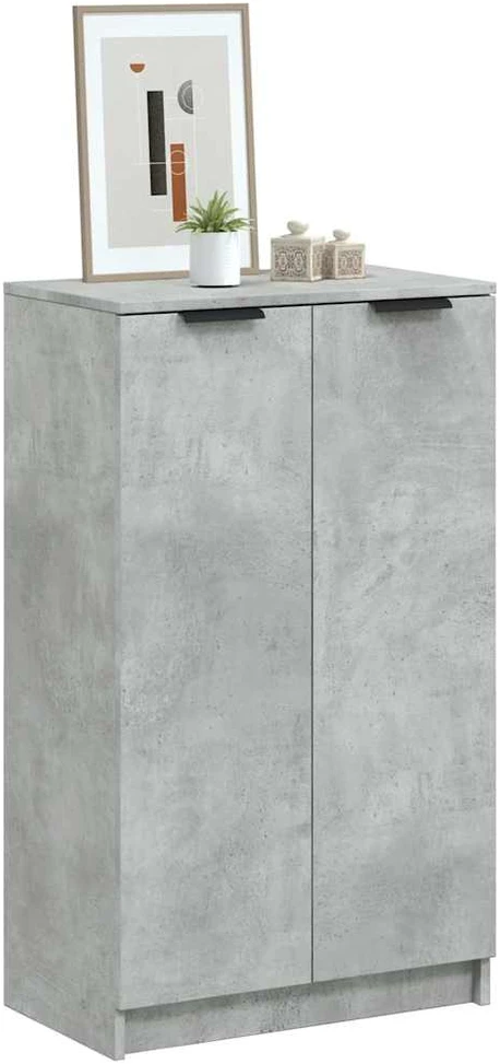 Spintelė batams, betono pilka, 59x35x100cm, apdirbta mediena