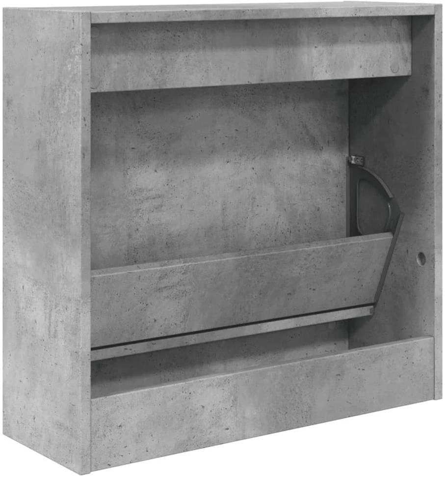 Spintelė batams, betono pilka, 60x21x57cm, apdirbta mediena