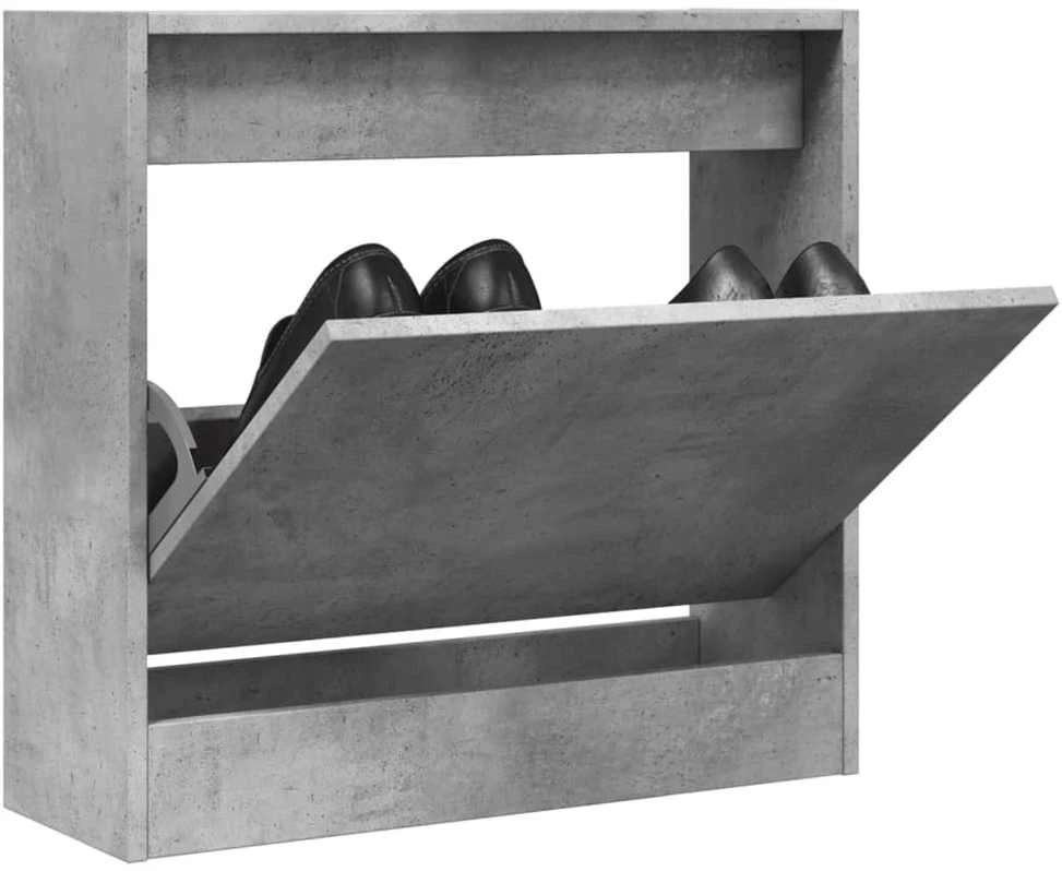 Spintelė batams, betono pilka, 60x21x57cm, apdirbta mediena