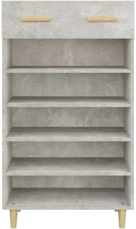 Spintelė batams, betono pilka, 60x35x105cm, apdirbta mediena
