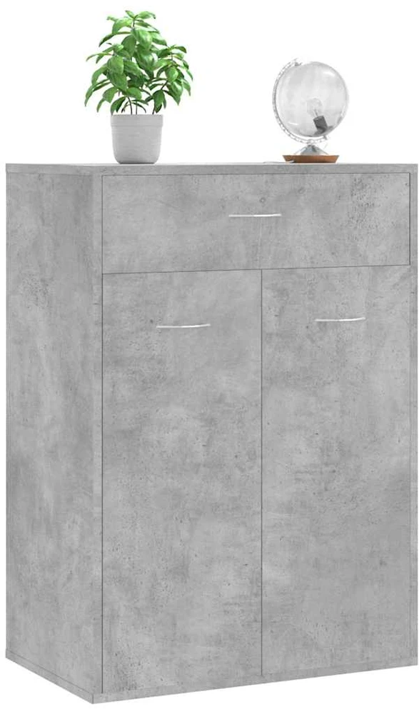 Spintelė batams, betono pilka, 60x35x84cm, apdirbta mediena