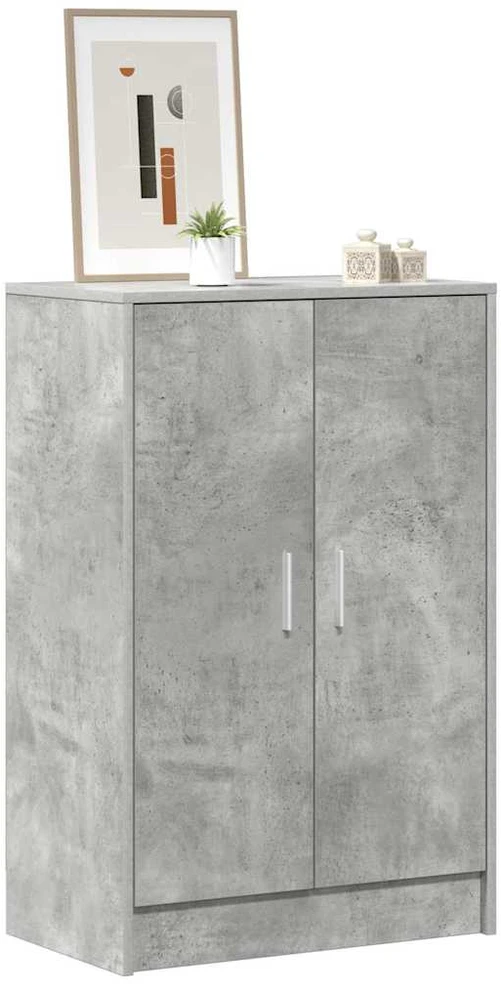 Spintelė batams, betono pilka, 60x35x92cm, apdirbta mediena