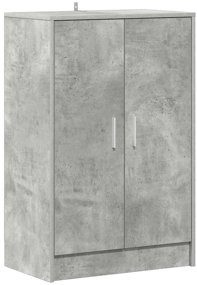 Spintelė batams, betono pilka, 60x35x92cm, apdirbta mediena
