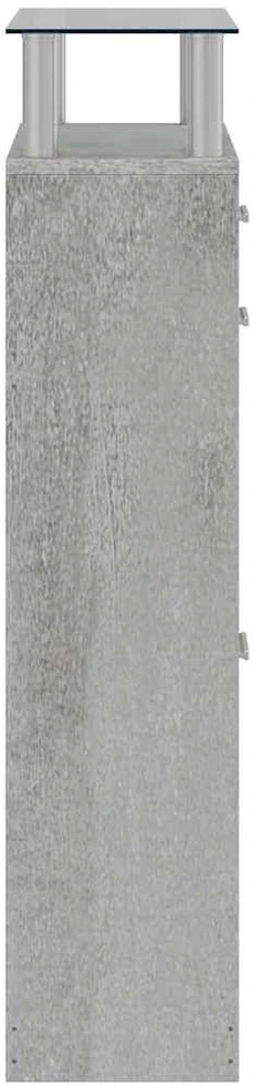 Spintelė batams, betono pilka, 63x24x104cm, apdirbta mediena