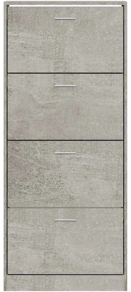 Spintelė batams, betono pilka, 63x24x147cm, apdirbta mediena