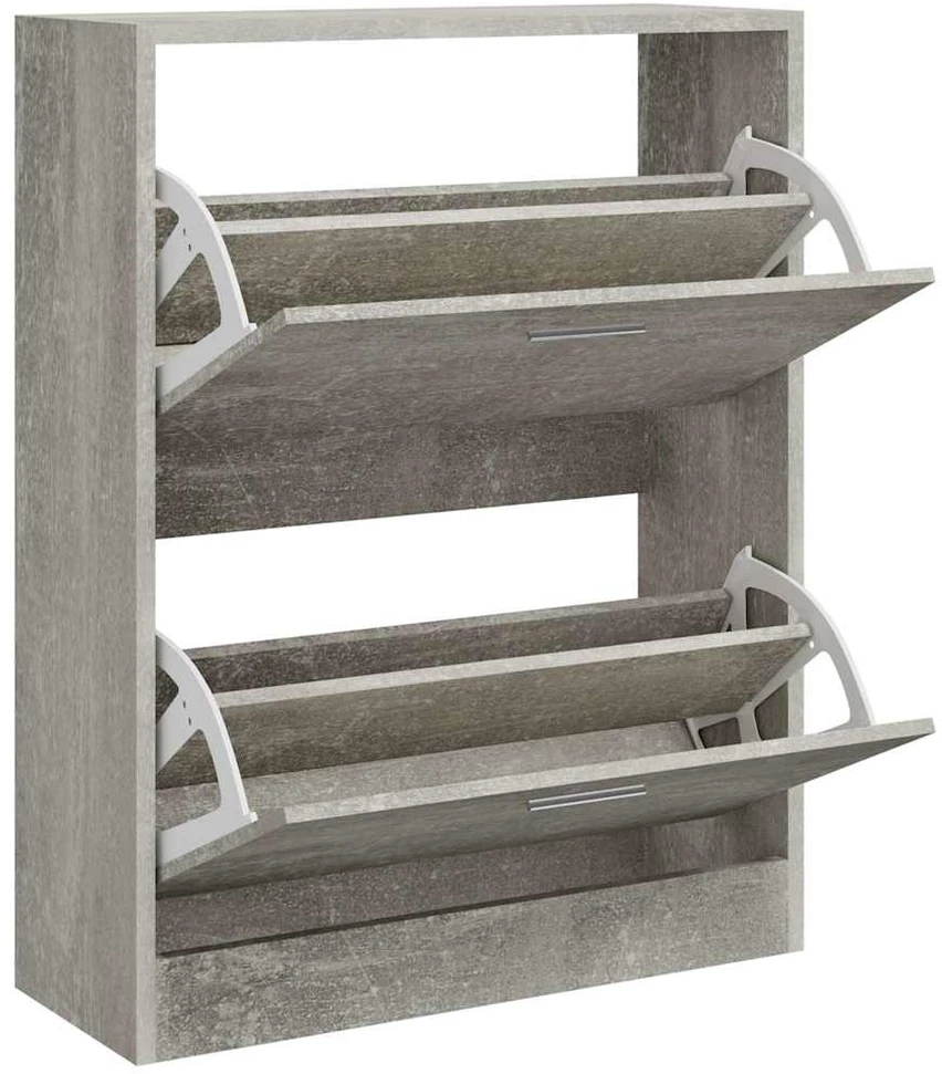 Spintelė batams, betono pilka, 63x24x81cm, apdirbta mediena
