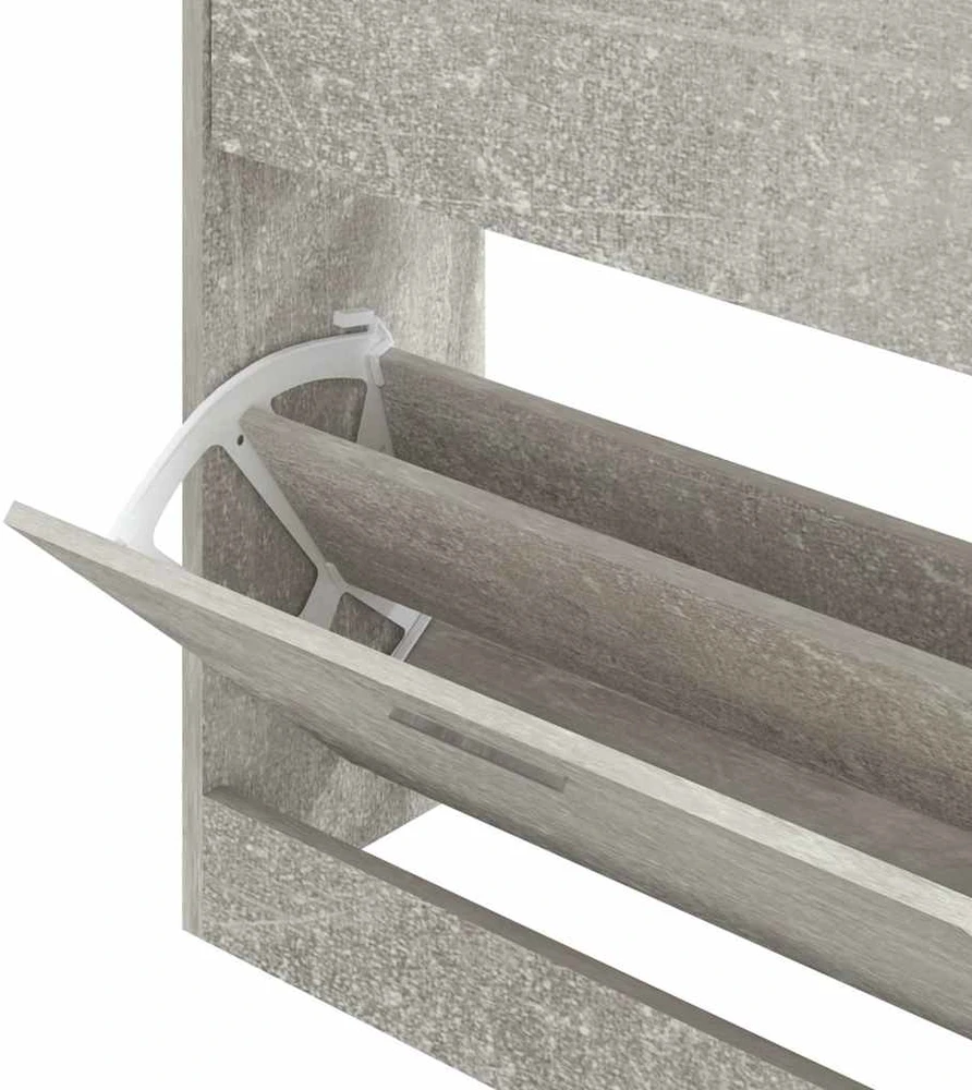 Spintelė batams, betono pilka, 63x24x81cm, apdirbta mediena