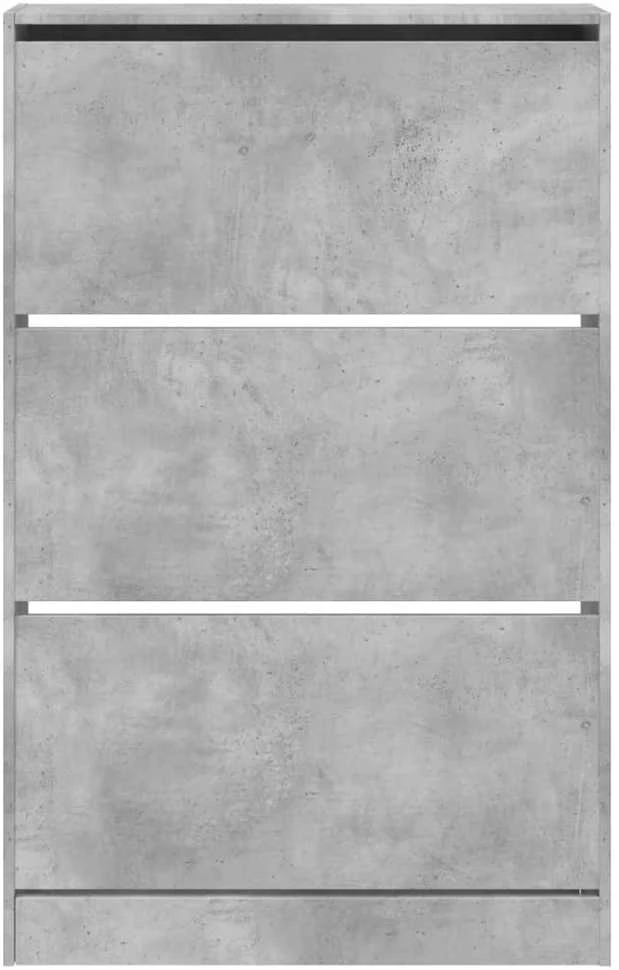 Spintelė batams, betono pilka, 80x21x125,5cm, apdirbta mediena