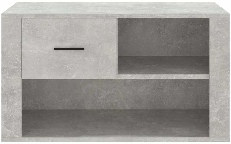Spintelė batams, betono pilka, 80x35x45cm, apdirbta mediena