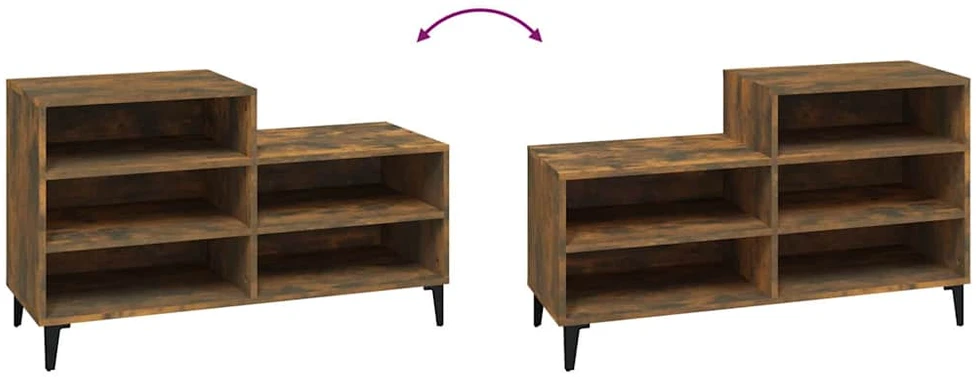 Spintelė batams, dūminio ąžuolo, 102x36x60cm, apdirbta mediena
