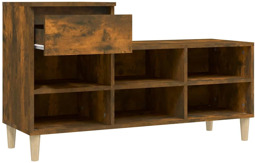 Spintelė batams, dūminio ąžuolo, 102x36x60cm, apdirbta mediena
