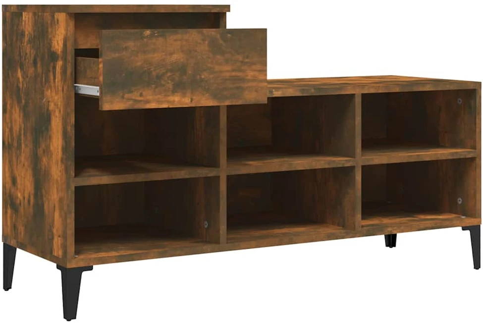 Spintelė batams, dūminio ąžuolo, 102x36x60cm, apdirbta mediena