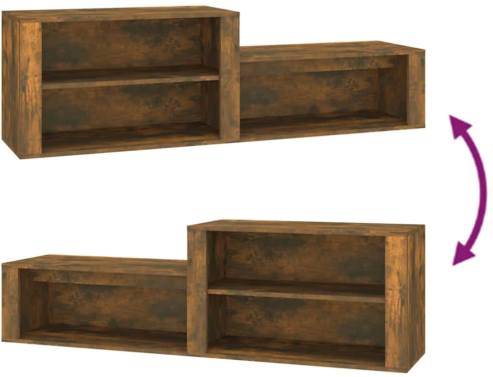 Spintelė batams, dūminio ąžuolo, 150x35x45cm, apdirbta mediena