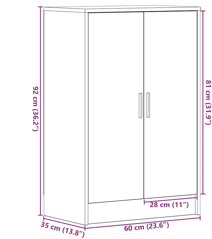Batu skrynia 60 x 35 x 92 cm Apdirbta mediena Juodojo ąžuolo
