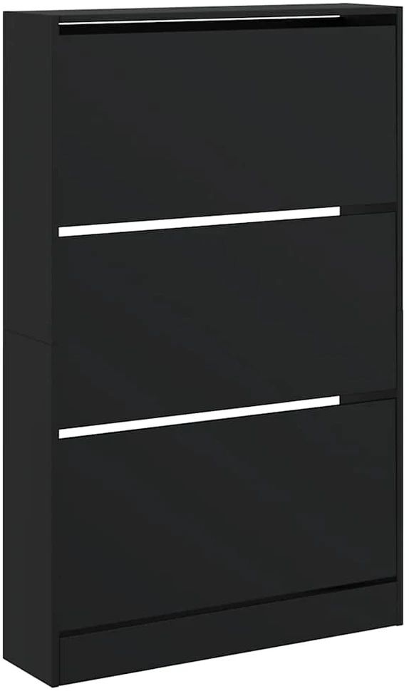 Spintelė batams, juodos sp., 80x21x125,5cm, apdirbta mediena