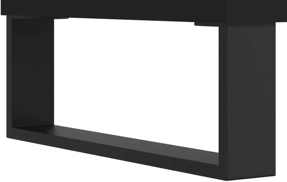 Spintelė batams, juodos spalvos, 102x36x60cm, apdirbta mediena
