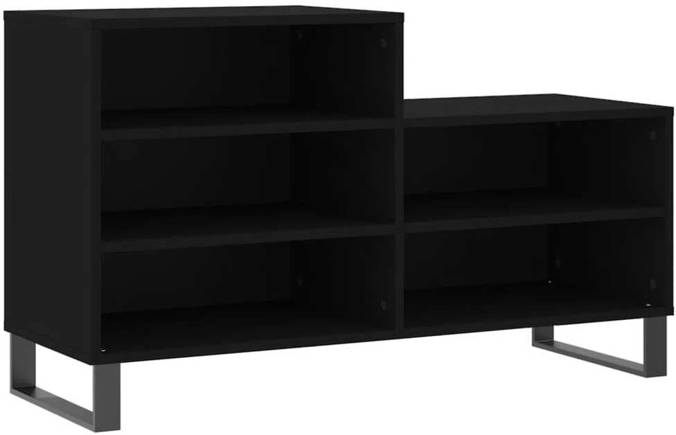 Spintelė batams, juodos spalvos, 102x36x60cm, apdirbta mediena