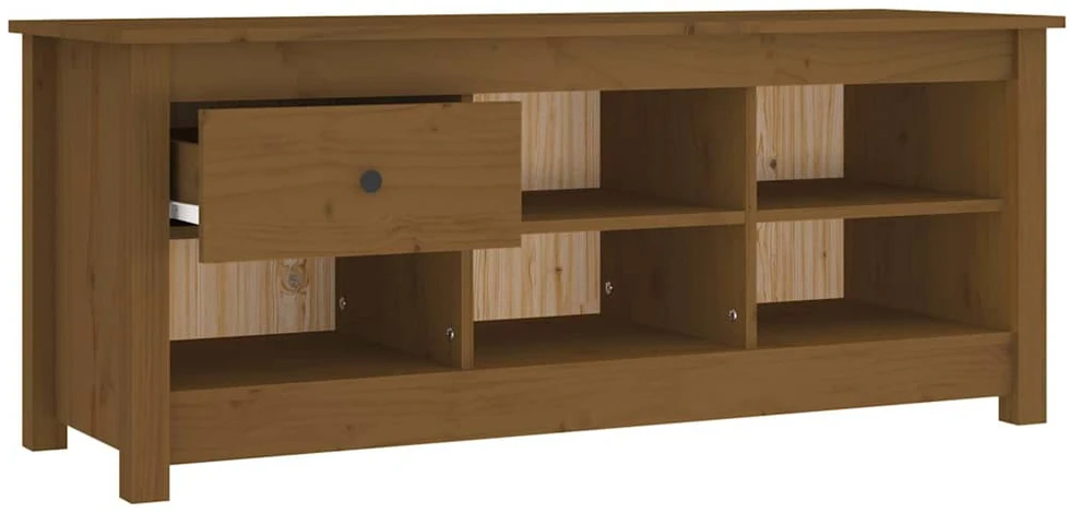 Spintelė batams, medaus ruda, 110x38x45,5cm, pušies masyvas