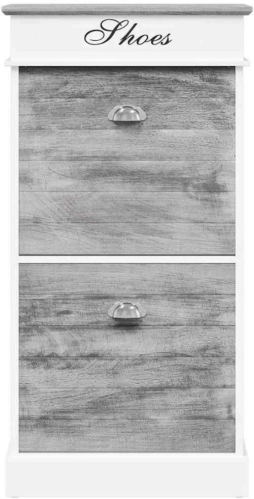 Spintelė batams, pilka, 50x28x98cm, paulovnijos mediena