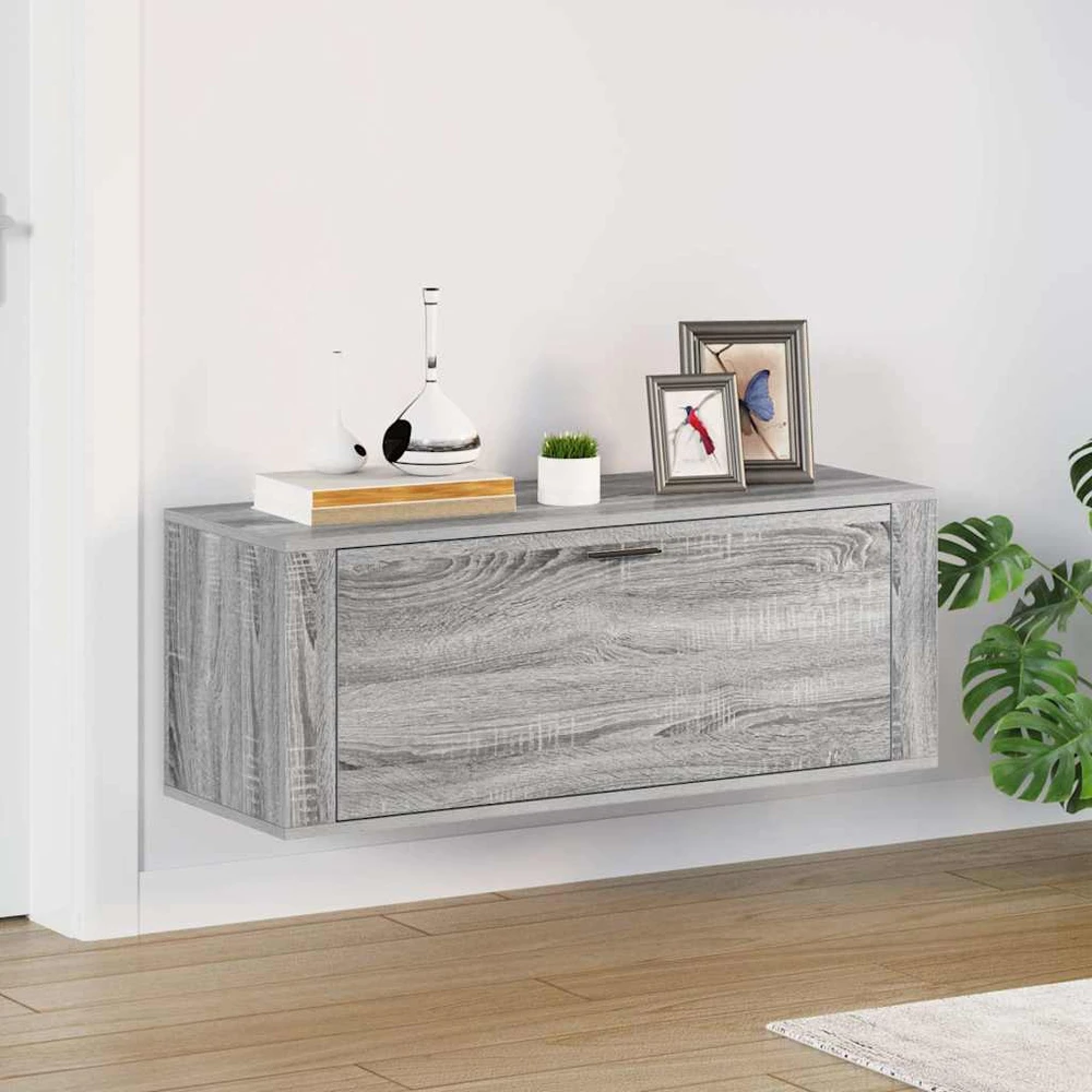 Spintelė batams, pilka ąžuolo, 100x35x38cm, apdirbta mediena