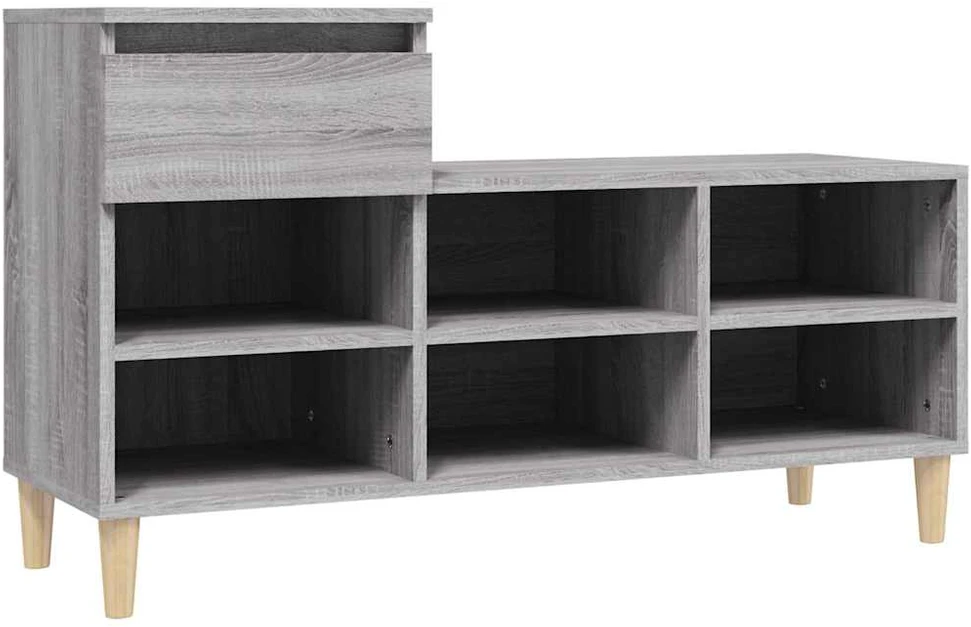Spintelė batams, pilka ąžuolo, 102x36x60cm, apdirbta mediena