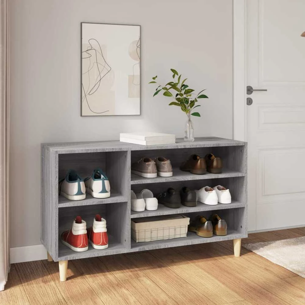 Spintelė batams, pilka ąžuolo, 102x36x60cm, apdirbta mediena