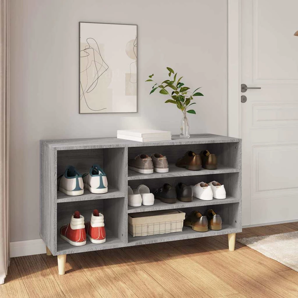 Spintelė batams, pilka ąžuolo, 102x36x60cm, apdirbta mediena