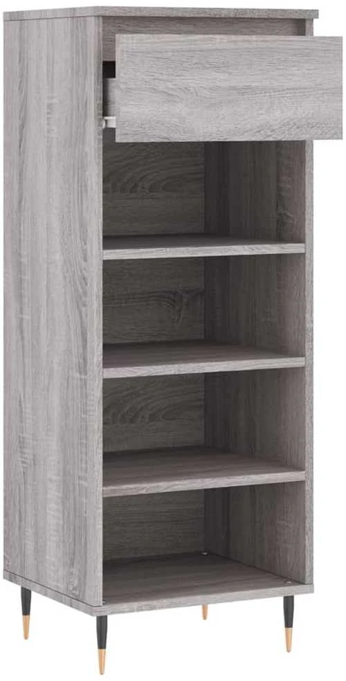 Spintelė batams, pilka ąžuolo, 40x36x105cm, apdirbta mediena