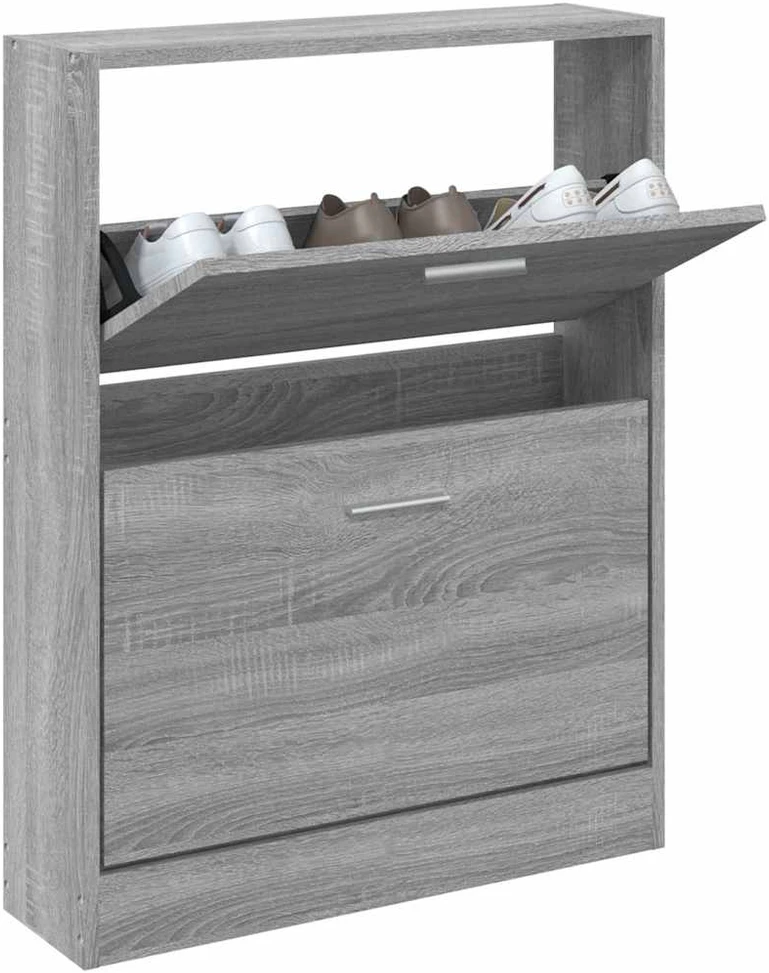 Spintelė batams, pilka ąžuolo, 59x17x81cm, apdirbta mediena