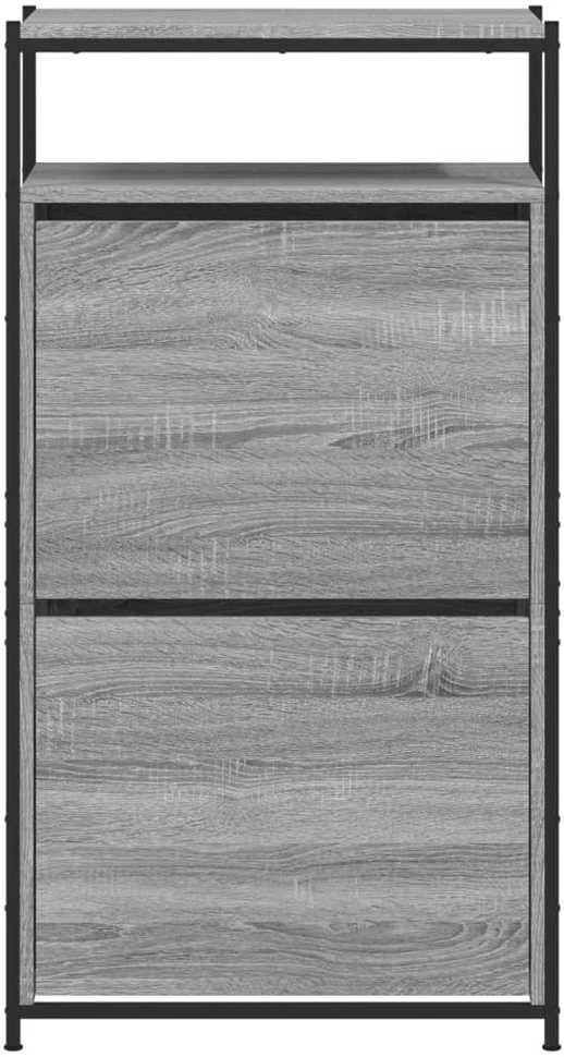 Spintelė batams, pilka ąžuolo, 60x34x112cm, apdirbta mediena