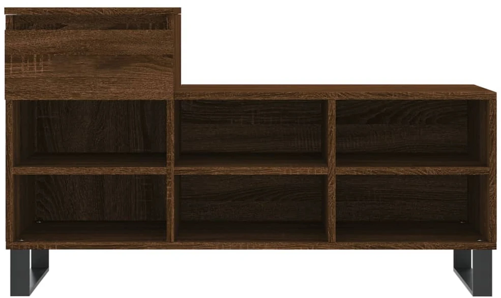 Spintelė batams, ruda ąžuolo, 102x36x60cm, apdirbta mediena